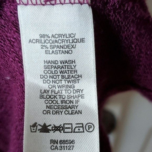 DKNY JEANS COWL NECK FLOWY TUNIC SWEATER SZ MEDIUM BURGUNDY PURPLE LAGENLOOK - Picture 5 of 8